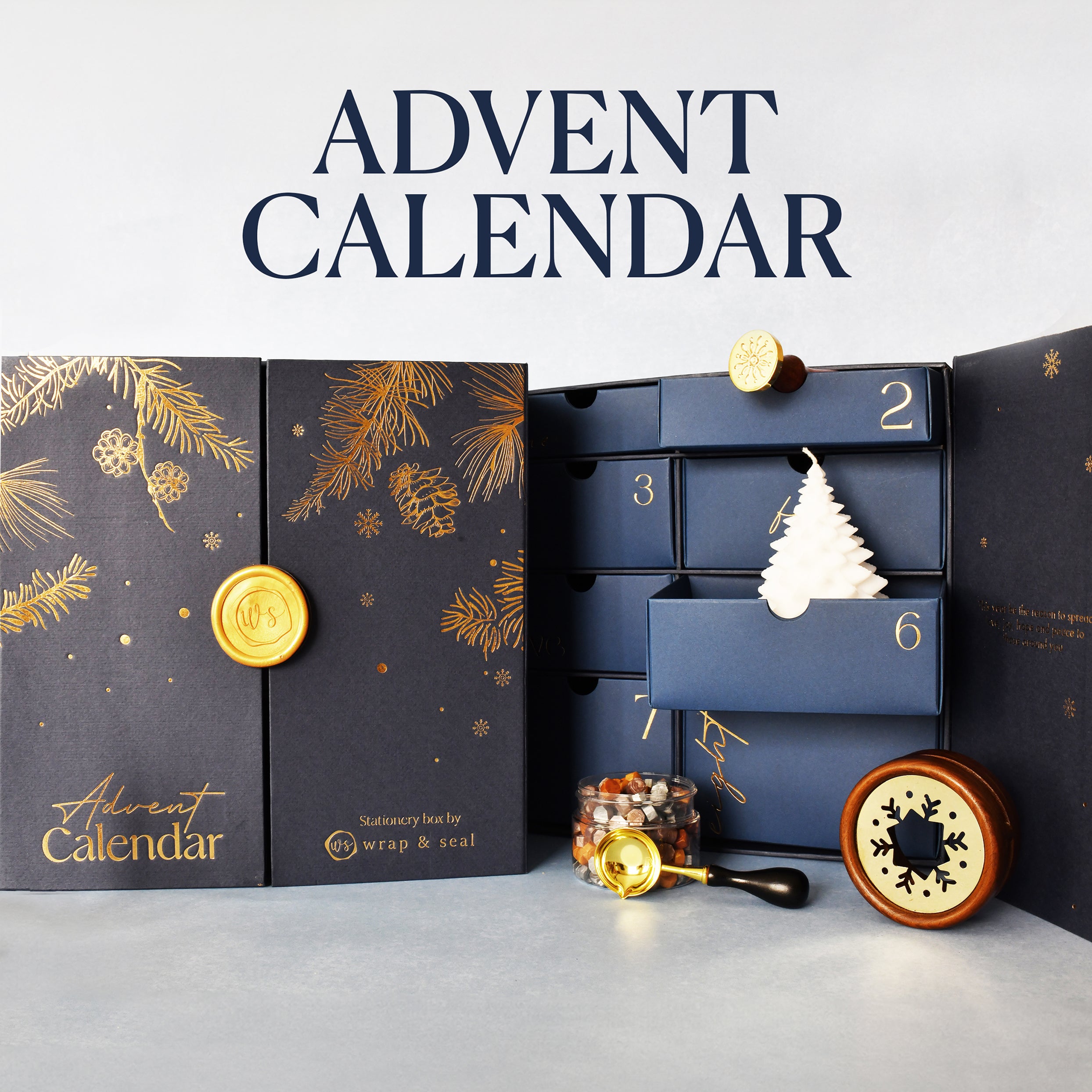 Advent Calendar gift set Monogram stamp (Free Shipping) Wrap & Seal