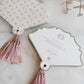 Floral Rosegold Wedding Paper fans with thank you note | Fans with tassels | Wedding Favors
