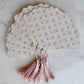 Floral Rosegold Wedding Paper fans with thank you note | Fans with tassels | Wedding Favors