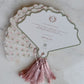 Floral Rosegold Wedding Paper fans with thank you note | Fans with tassels | Wedding Favors
