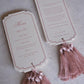Rose Gold Menu Cards with Embossed Logo | Personalized Menu | Wedding Stationery |