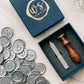 Silver monogram wedding logo save the date self adhesive wax seals free worldwide shipping stationery supplies wax stamp