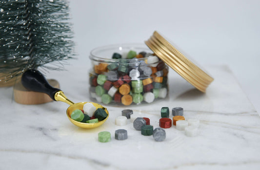 Christmas wax beads jar - WrapnSeal