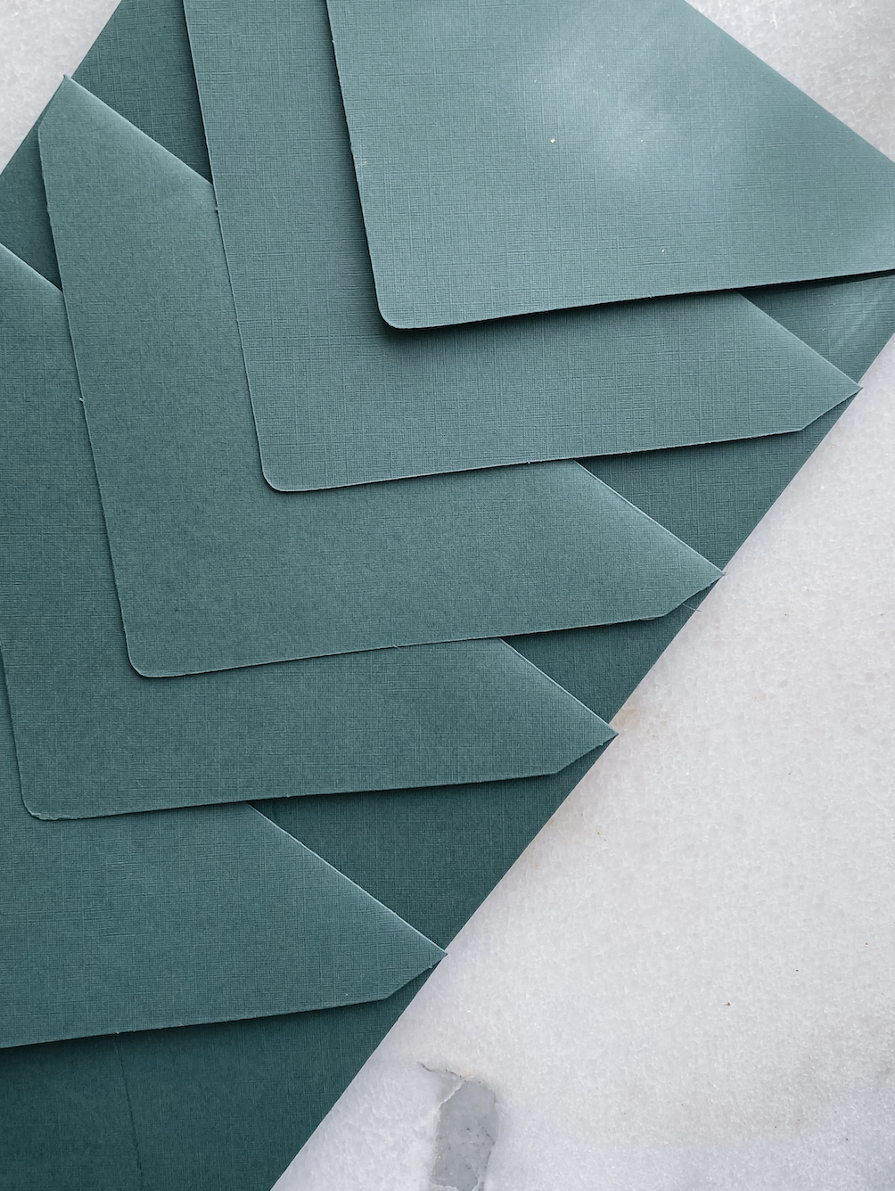 Set of 5 Rectangle hunter green envelopes