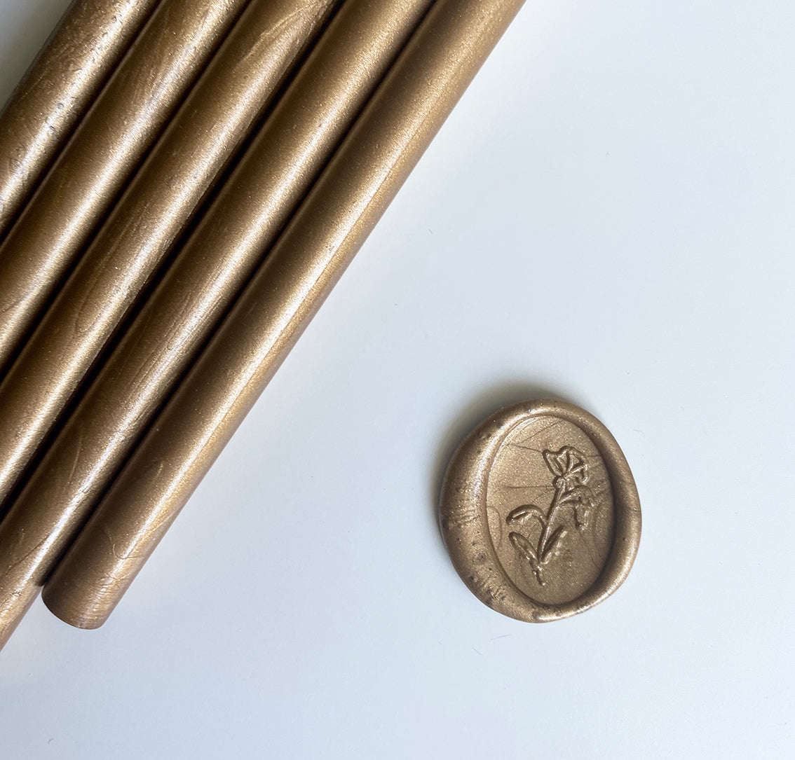 flower Oval Wax Stamp - WrapnSeal